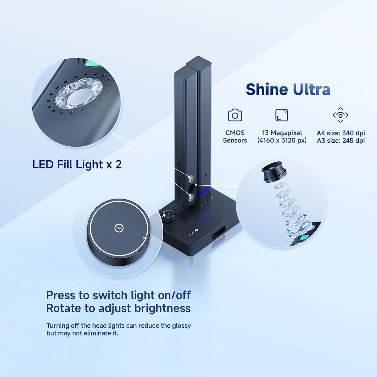 CZUR Shine800A3 Pro 8MP A3&A4 Document Scanner
