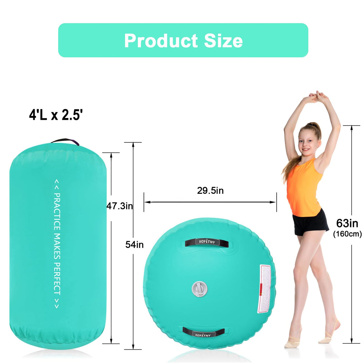 VOFiTNY Inflatable Gymnastics Air mat Tumbling Track for Home