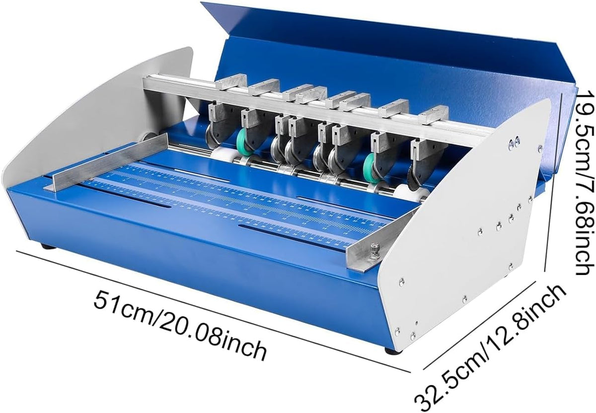 Electric Paper Creasing Machine 18 Inch (460mm), 3-in-1 Automatic Card Folding & Scoring Tool with Scale Ruler, for Invitations, Tickets, Business Printing, 110V