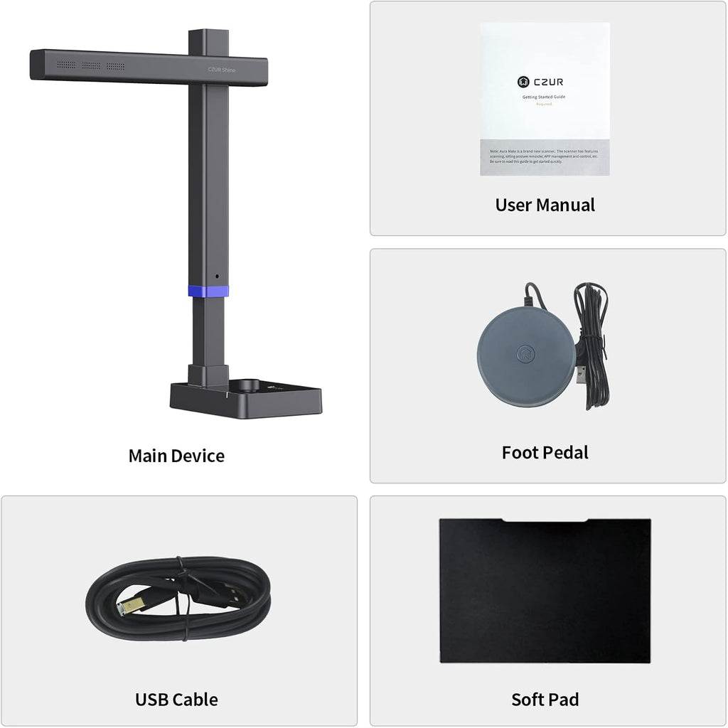 CZUR Shine Ultra Pro Portable 24MP Document Scanner, USB Document Camera