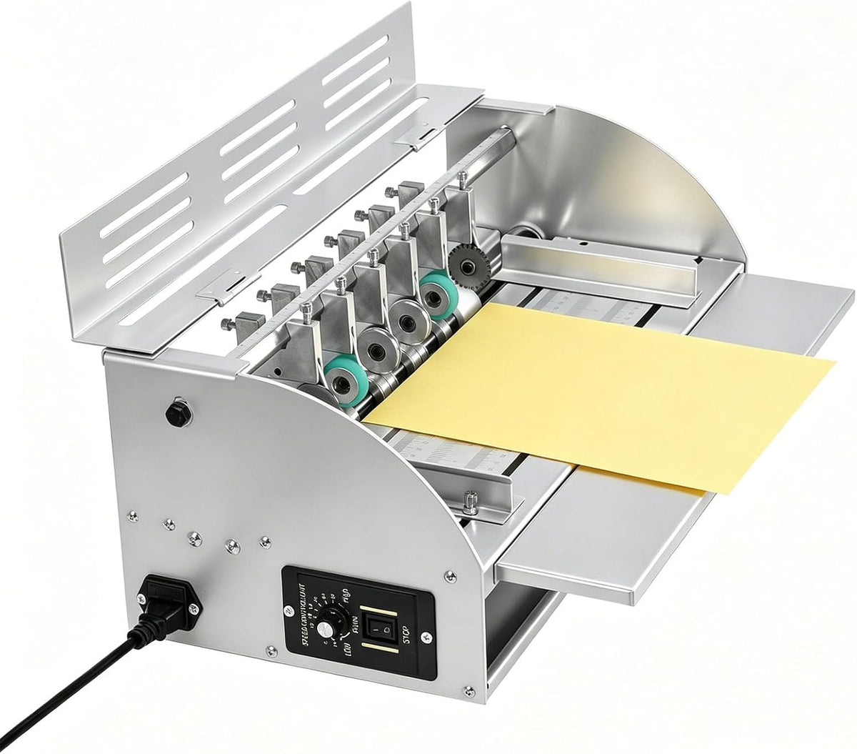 3-in-1 Electric Paper Creasing and Folding Machine - Adjustable Speed 0-100