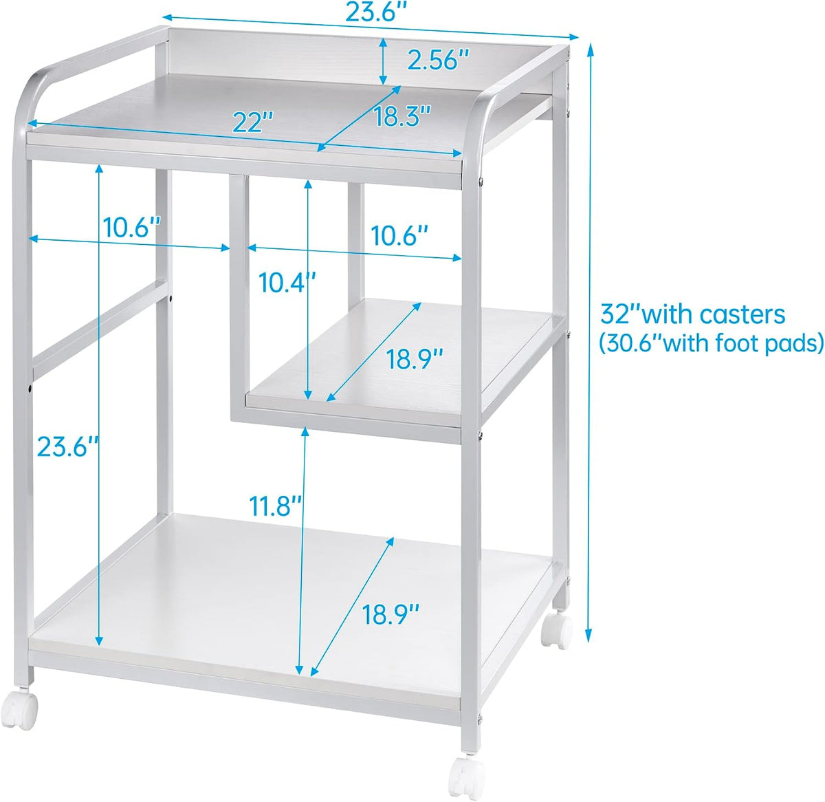 Fannova Large Printer & PC Tower Stand with Wheels for Home Office Storage