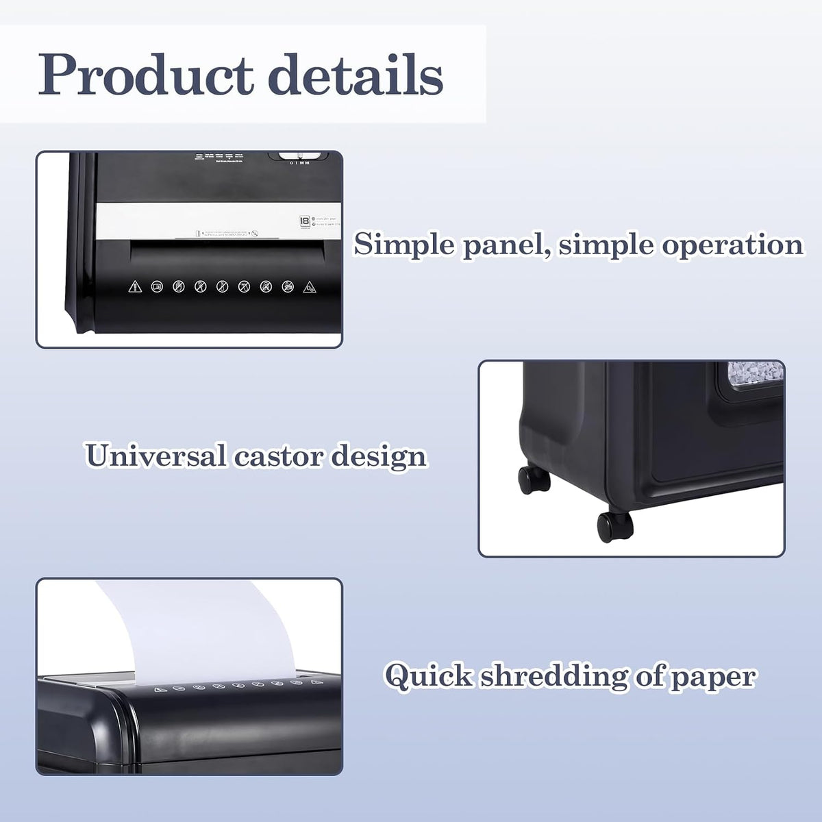 18âSheet MicroâCut Paper Shredder for Home Office â Pâ4 Security, 30âMin Continuous Run, 7âGallon Bin, Portable on 360Â° Casters, AntiâJam, Quiet MicroâCut Document Shredder