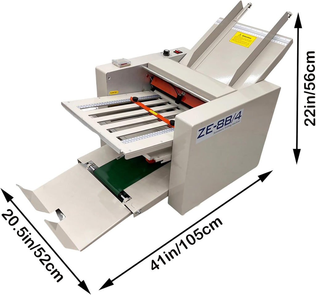 TECHTONGDA Automatic Paper Folding Machine 2"x3" up to 12"x27" Folded Size 110V