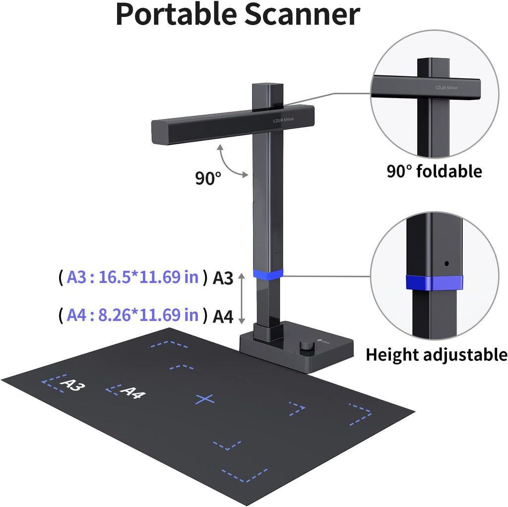 CZUR Shine Ultra Pro Portable 24MP Document Scanner, USB Document Camera