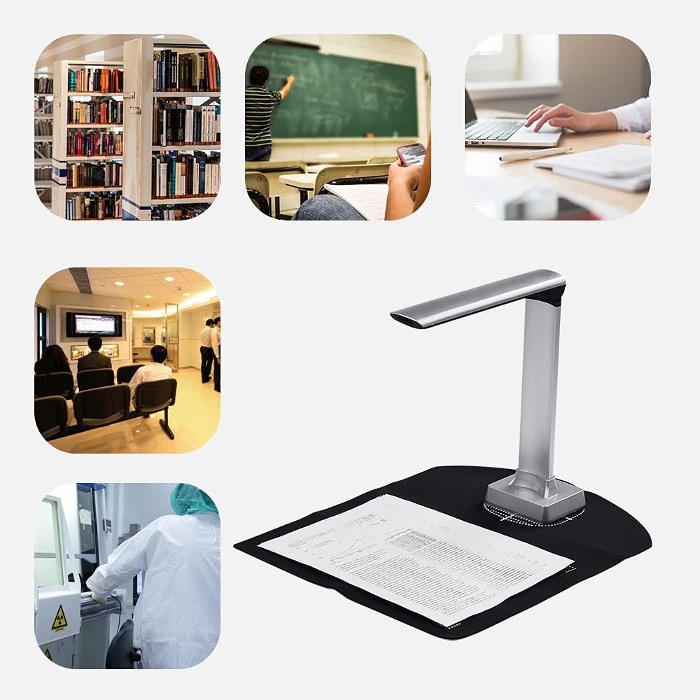 Aibecy BK30 Portable Document Camera and Scanner - 5 Megapixel High Definition Image Capture - Supports A4 Size Documents for Office and Education - LED Fill Light - 1 Second Scan
