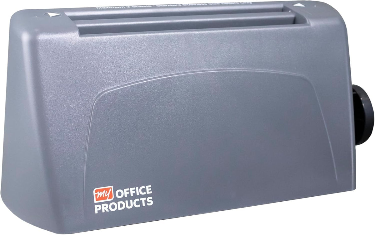 P6500 My Office Products Desktop Paper Folder Folding Machine; Letter or Half Fold; Sets of 1-3 Sheets, 8.5 x 11 Inches, 68 to 90 GSM, 18 to 24 Pounds Bond Paper; 1800 Sheets per Hour