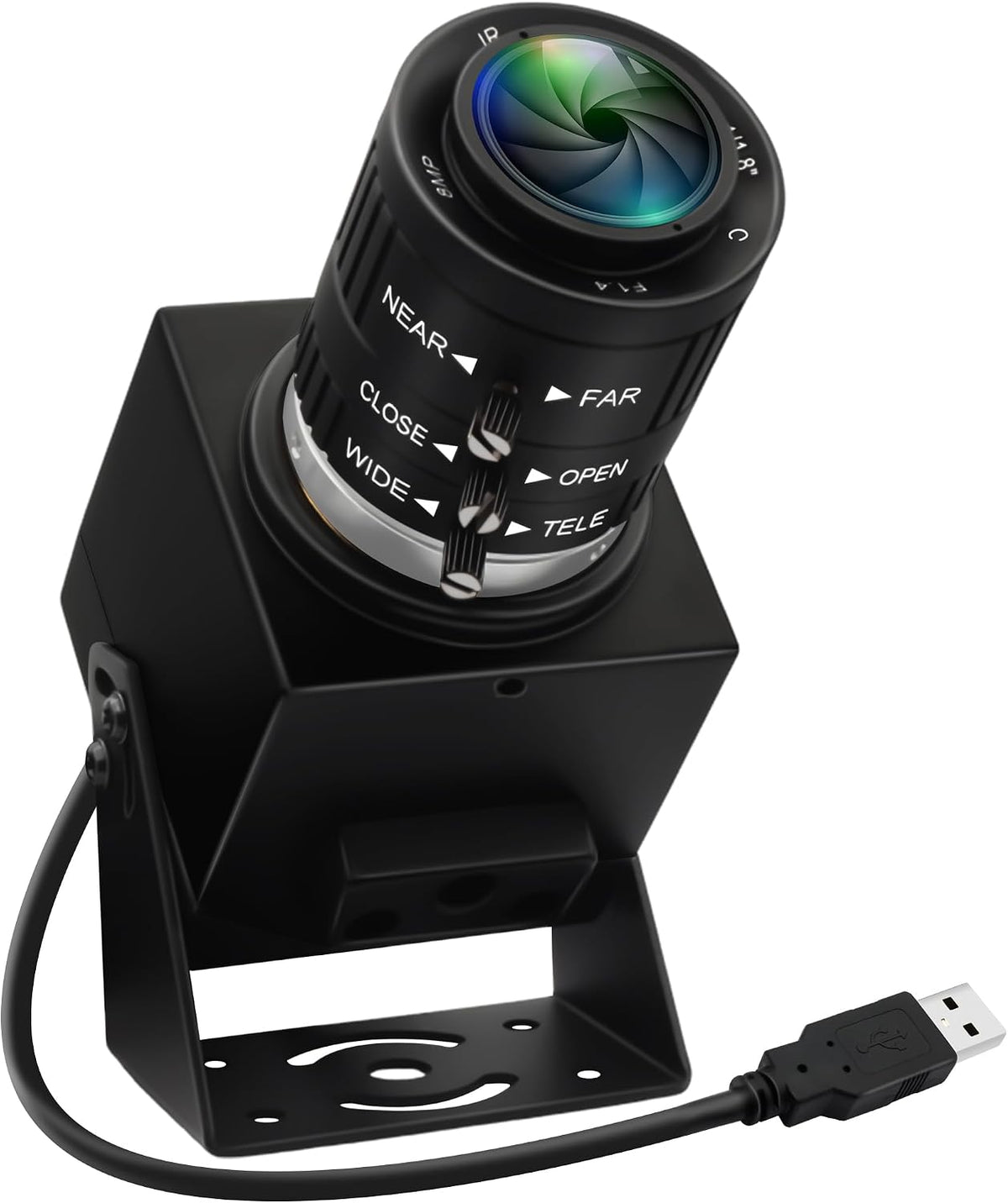 48MP 8K Ultra HD USB Camera, 3.6-10mm 3X Manual Zoom Lens, Plug and Play Close-up Webcam for Lightburn, Laser Engraver, Document Scanning & Face Recognition