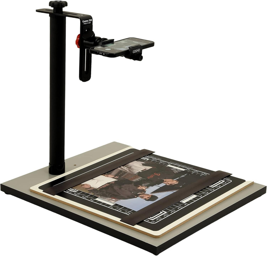 Cosmo Mini 700 Copy Stand, Stand for Your Smartphone or Compact Cameras to Digitize Large Pictures, Documents, Food Plates and 3D Objects with a Large Floating Mag. Board, Made in USA