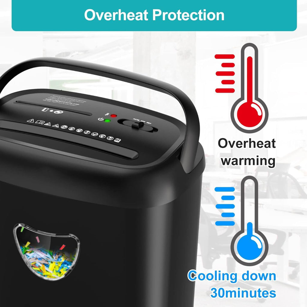 14 Sheet Cross Cut Paper Shredder, Heavy Duty Home Office Shredder with 6.6 Gallon Basket, P-4 Security Level, Jam Proof Design for Home and Office