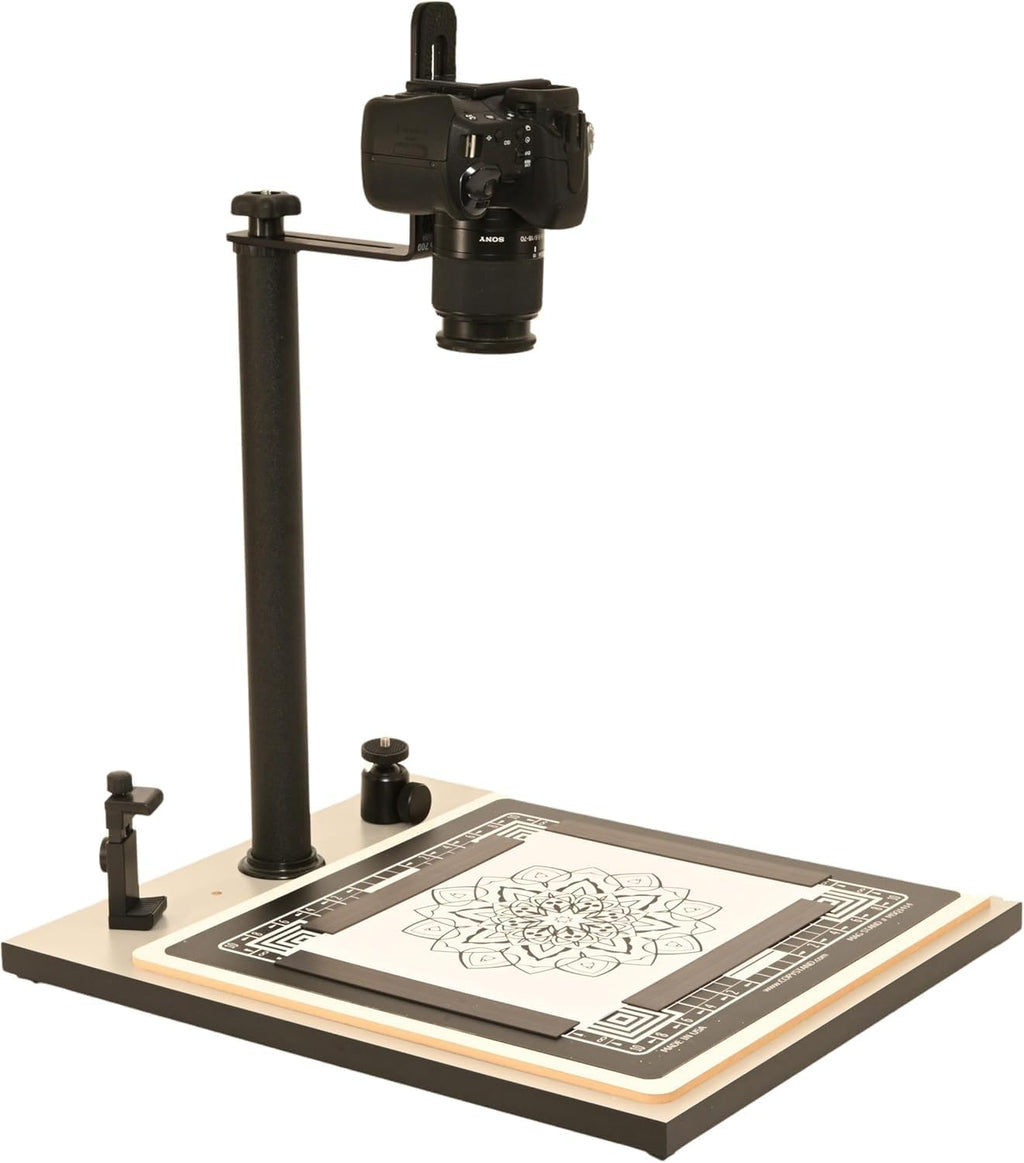 Cosmo Mini 700 Copy Stand, Stand for Your Smartphone or Compact Cameras to Digitize Large Pictures, Documents, Food Plates and 3D Objects with a Large Floating Mag. Board, Made in USA
