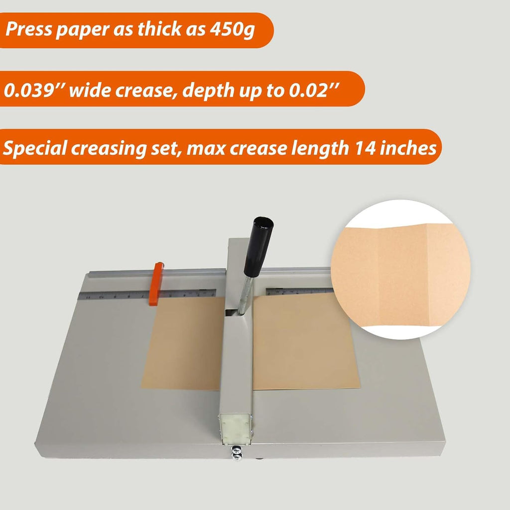 14In Manual Creasing Machine, Paper Creaser with Precise Scale & Positioning Blocks, Folding Creaser, Paper Folding Machine for Files, Cards, Brochures, Invitations