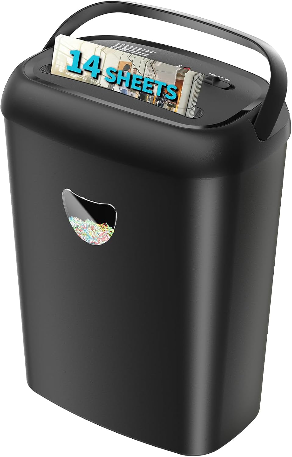 14 Sheet Cross Cut Paper Shredder, Heavy Duty Home Office Shredder with 6.6 Gallon Basket, P-4 Security Level, Jam Proof Design for Home and Office