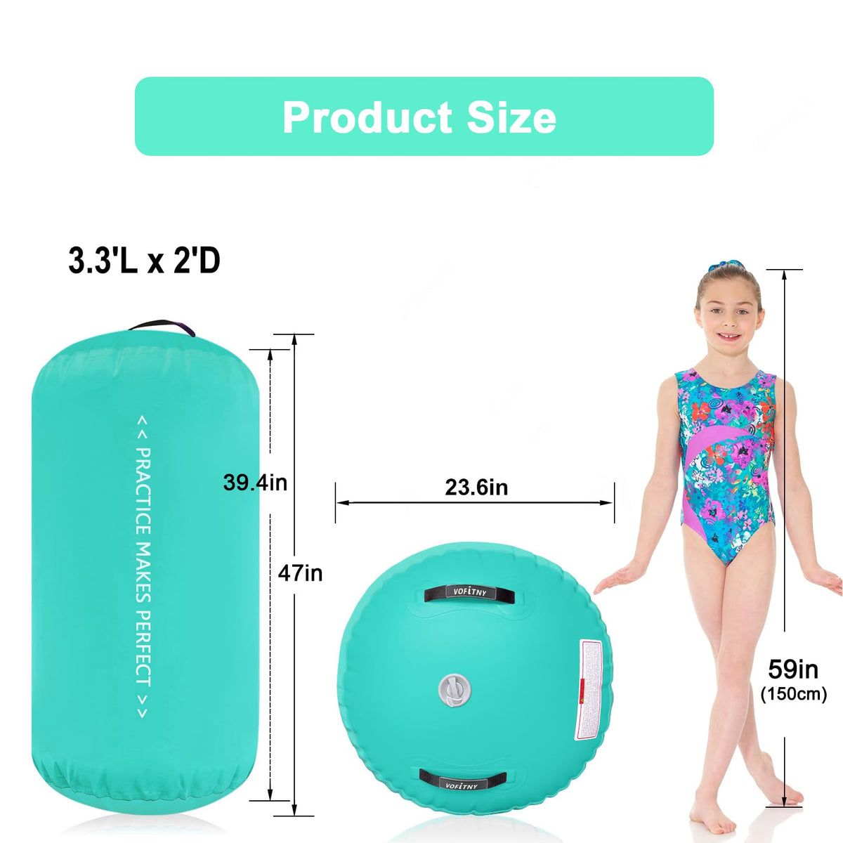 VOFiTNY Inflatable Gymnastics Air mat Tumbling Track for Home