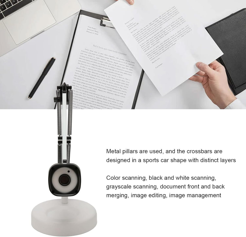 Document Camera, K913AF 8MP USB Document Scanner with 5 Dimming Fill Light, Catch A3, Support OCR, Barcode 2D Code, PDF Convert, Video, for Office ID Cards Notes Magazines