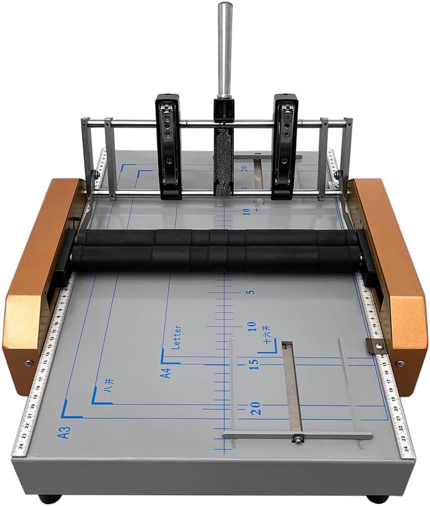 A3 Booklet Maker, Binding and Folding Machine, MAX 11.7"Ã16.5" Book Binding and Folding, Folder Stapler Stapling Machine with Two Staplers for Copy/Embossed/Copperplate Paper