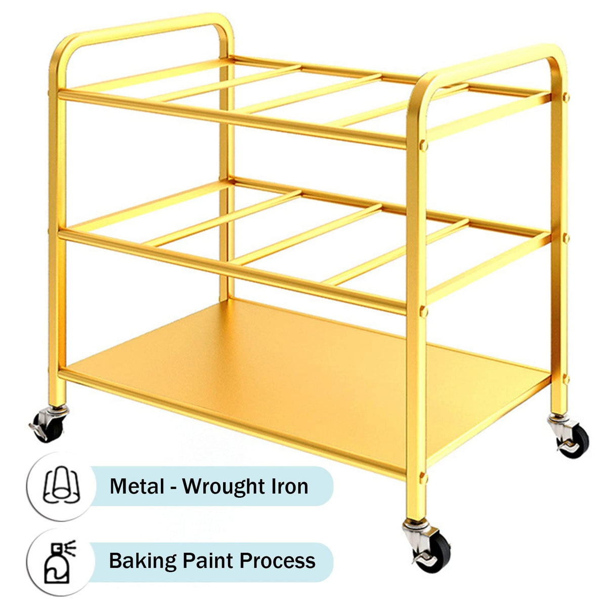 Home Gym Yoga Mat Rack - Rolling Foam Roller Storage Cart with Lockable Wheels, Metal Stand for Exercise Mats & Runner Rugs, Black, 31.5"X19.6"X27.5",Black,31.5x19.6x27.5in
