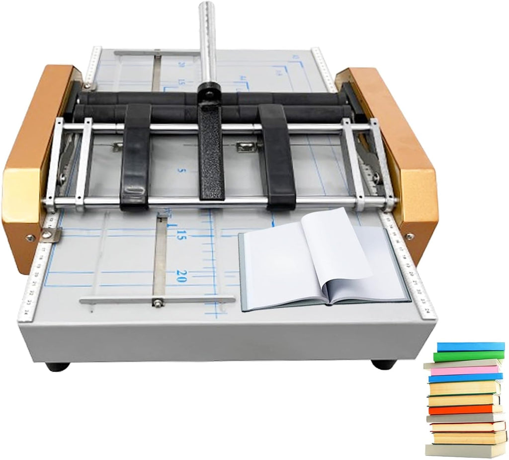 INTBUYING A3 Booklet Maker 3in1 Folding Binding Machine 17sheets Capacity Paper Booklet Binder Maker Folding Stapling 110V 60W 5 Stapling Positions