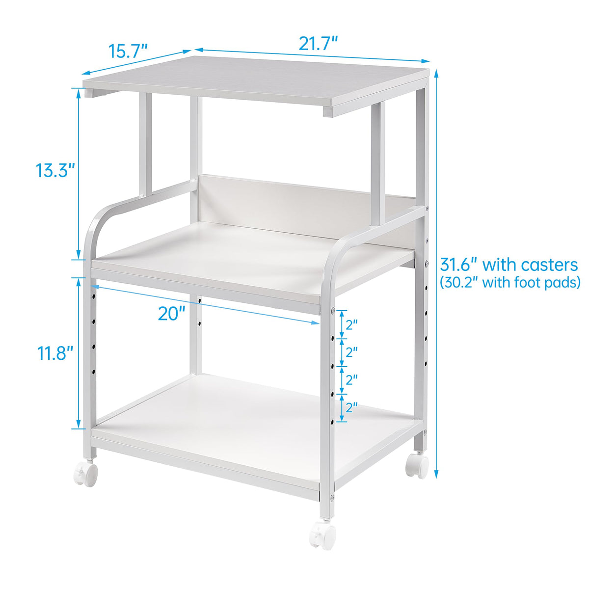 Fannova Printer Stand with Height Adjustable Storage Shelf for Home Office