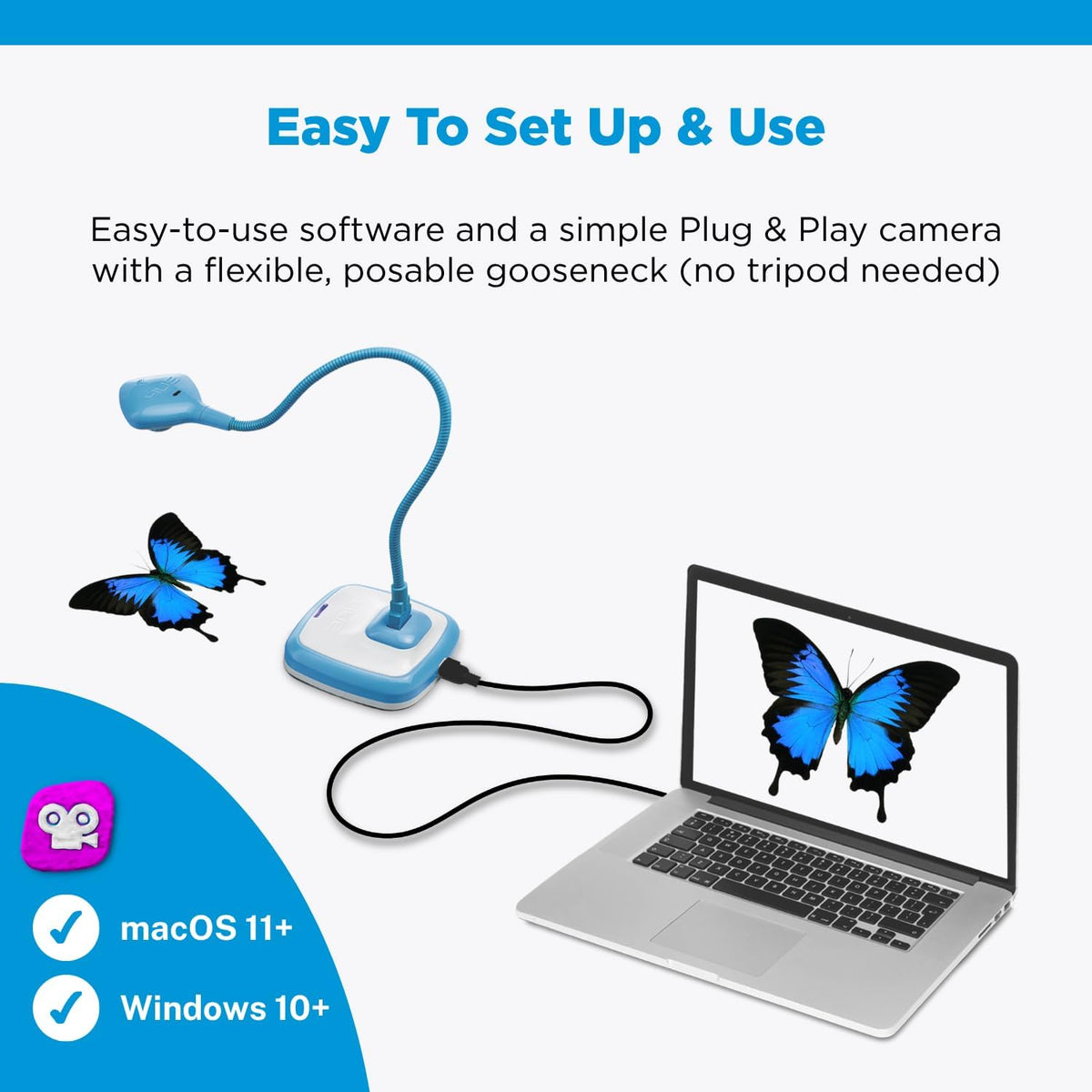 HUE Animation Studio Pro: Stop Motion Kit for Windows/macOS, Black