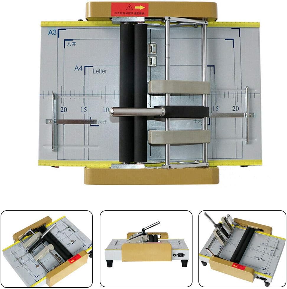 Booklet Making Machine Paper Folding Machine, A3 Booklet Making Machine Paper Folding Booklet Stapling Four-Position Thread Type Book Binding Machine Pamphlet Stapler for Printing Factories 110V