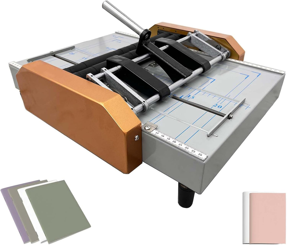A3 Booklet Maker, Binding and Folding Machine, MAX 11.7"Ã16.5" Book Binding and Folding, Folder Stapler Stapling Machine with Two Staplers for Copy/Embossed/Copperplate Paper