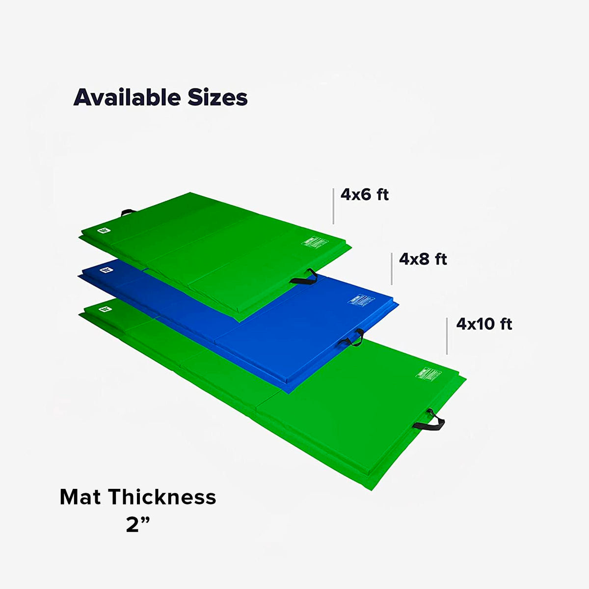 We Sell Mats - 4 ft x 6 ft x 2 - Personal Fitness & Exercise Mat for Home Workout - Lightweight and Folds for Carrying â All Purpose Gym Mat â Thick Mat for Yoga, Pilates, Stretches, Floor Exercises