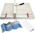 Helivivfy Manual Creasing Machine, 1MM Precision Creasing Auto-Rebound Handle Double-Sided Coating Anti-Rust for Paper Card Invitation Box Craft Office Small Batch Use