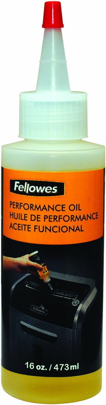Fellowes 12C15 12 Sheet Cross-Cut Paper Shredder for Home and Office with Safety Lock & Powershred Performance Shredder Oil, 16 oz. Extended Nozzle Bottle (3525010)