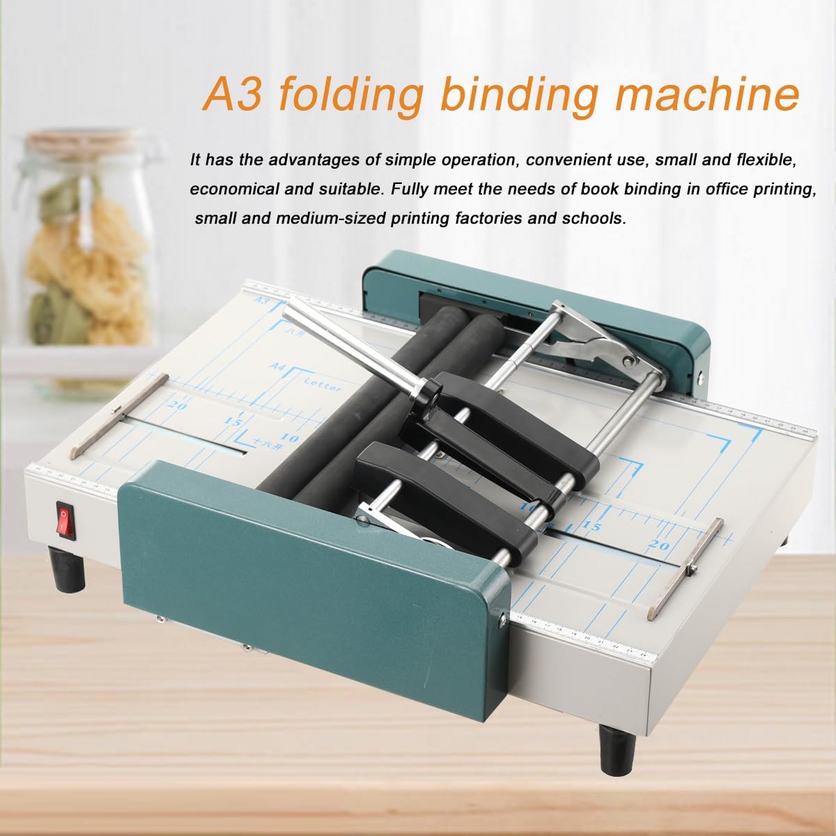 A3 Booklet Maker Folding and Stapling Machine, 110V Electric Saddle Stitch Book Binding Press, Automatic Creaser for Manuals Brochures Catalogs, Paper Folder Stapler Combo for Office School
