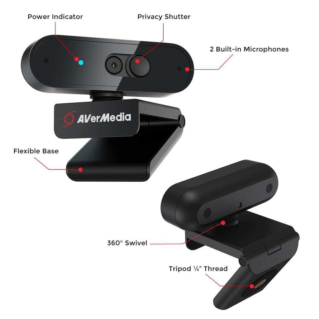 AVerMedia PW313D DualCam 2K Document Camera for Trading Cards, Miniatures