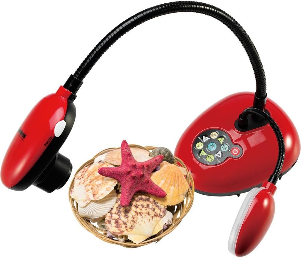 Lumens DC193 3.25MP Full HD VGA/HDMI Portable Document Camera, Built-in Microphone, 20x Zoom, Red