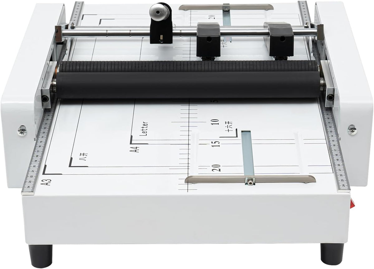 Paper Folding Machine, A3 Booklet Maker Machine MAX 11.7"x16.5", Booklet Saddle Stapler, Paper Binding and Stapling Equipment for Brochures, Manuals, Invitations, Home, School, Office, Church