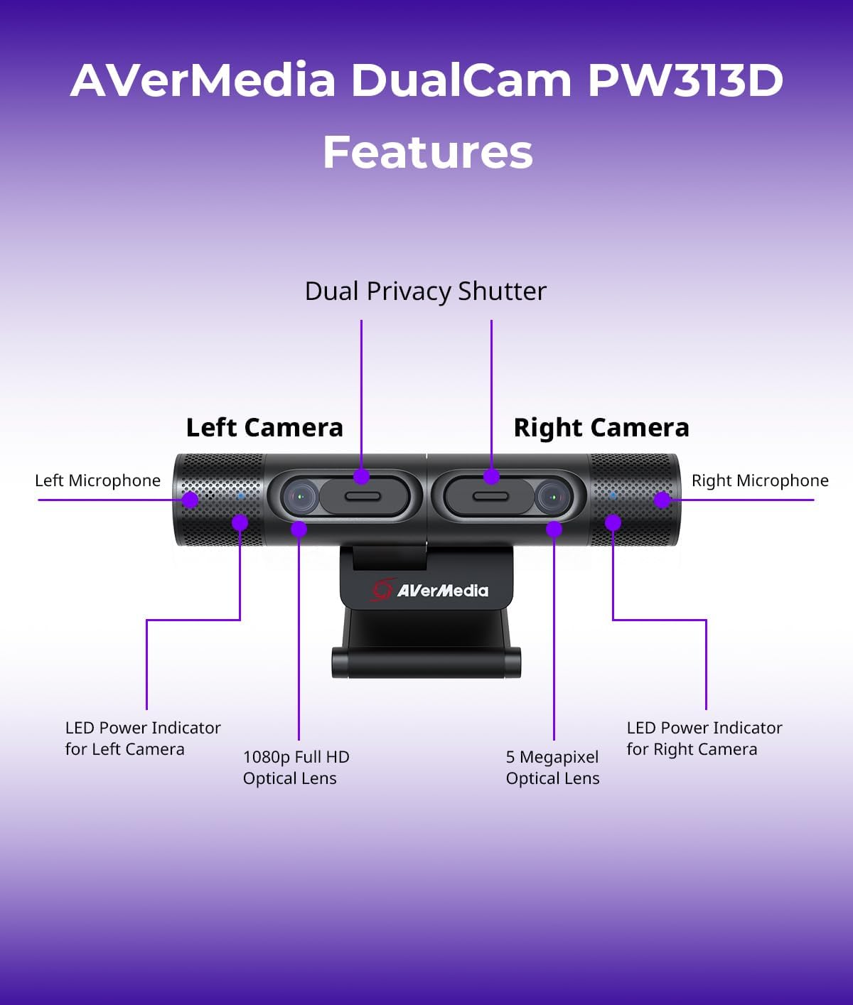 AVerMedia PW313D DualCam 2K Document Camera for Trading Cards, Miniatures
