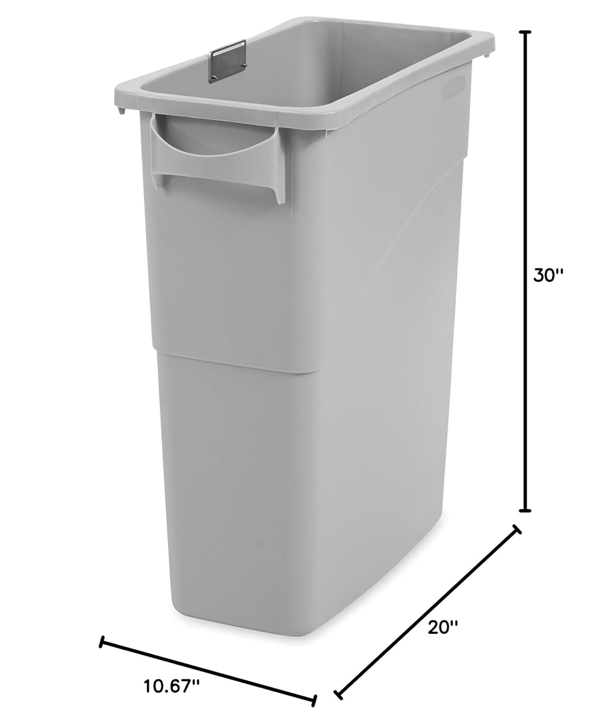 Rubbermaid Commercial Products Slim Jim Confidential Document Trash Can with Lid, 16-Gallon, Gray, Keyed Lock for Secure Disposable of Documents