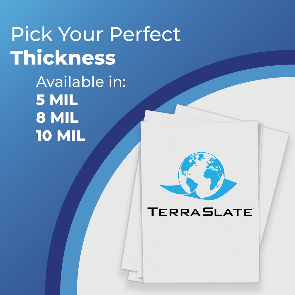 TerraSlate Premium Waterproof Paper, 5 Mil 8.5â x 11â, Laser Printer & Copy Machine Compatible, Durable & Rain/Weather-Proof Copy Paper, White Paper (100 Sheets)