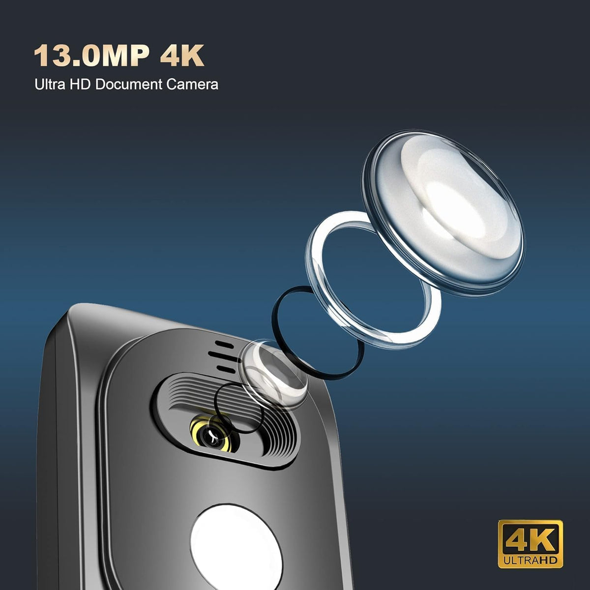 JOYUSING 4K,13MP Document Camera for Teacher, A3 Size, Auto Focus