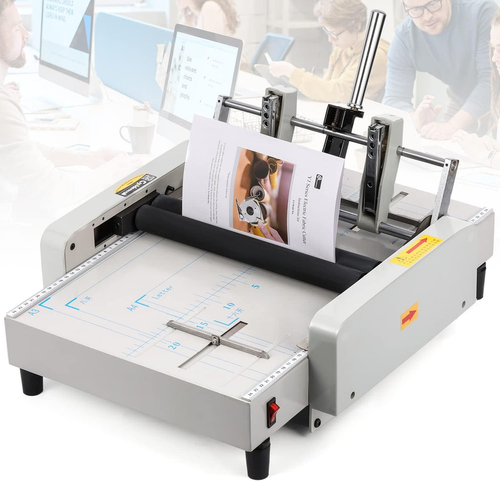 CGOLDENWALL Booklet Maker A3 Paper Folder Stapler Machine, MAX 11.7"Ã16.5" Book Binding Folding Saddle Stitch, for Factory School Home Church, Brochures Manuals Invitations