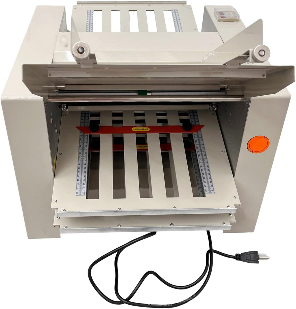 TECHTONGDA Automatic Paper Folding Machine 2"x3" up to 12"x27" Folded Size 110V