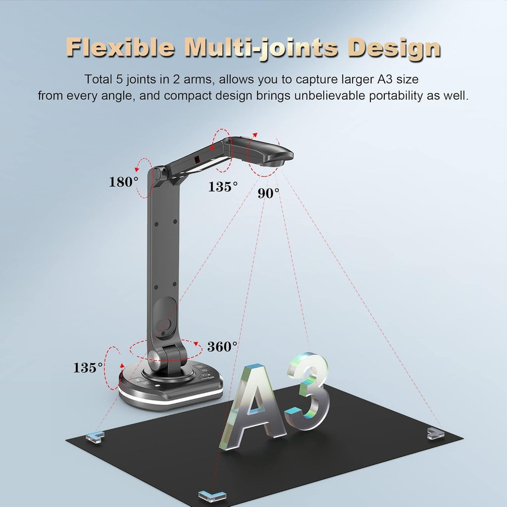 JOYUSING 4K,13MP Document Camera for Teacher, A3 Size, Auto Focus