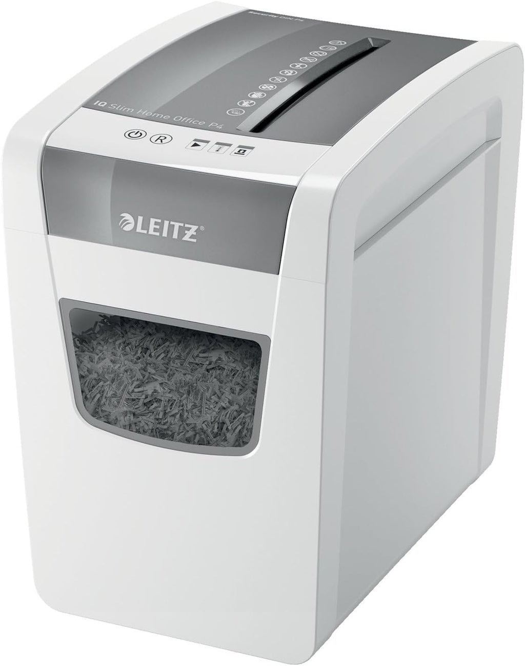 Leitz IQ Paper Shredder, Cross Cut, 10 Sheet, 6 Gallon Bin, P4 Security, Slim, Anti-Jam, Home Office (170004)