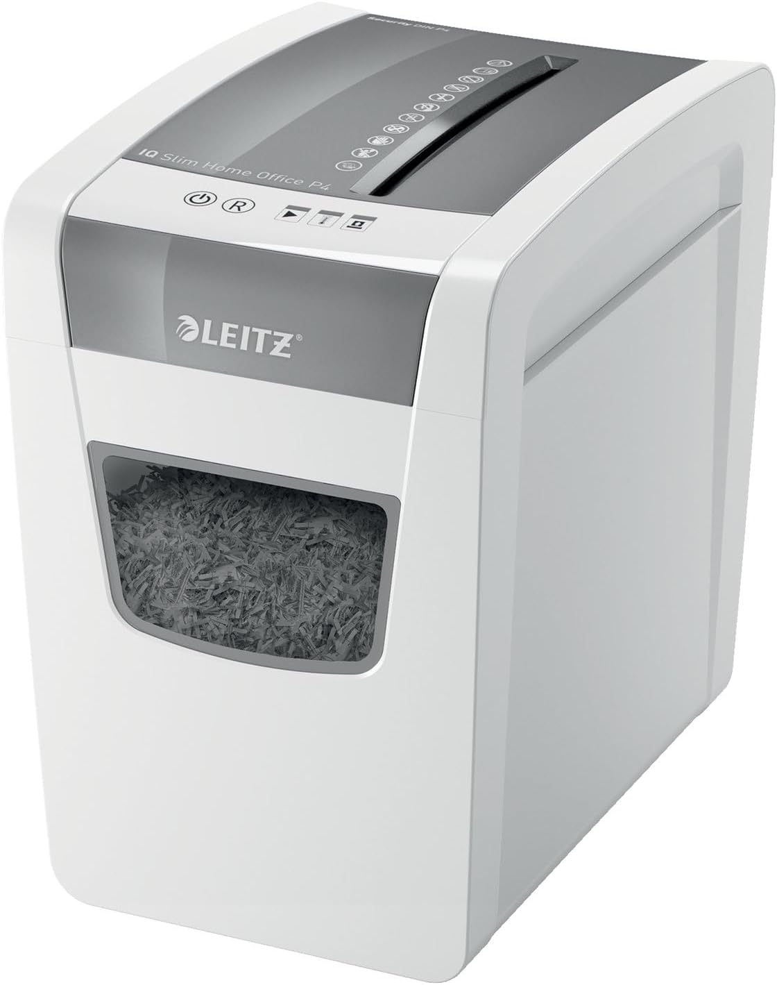 Leitz IQ Paper Shredder, Cross Cut, 10 Sheet, 6 Gallon Bin, P4 Security, Slim, Anti-Jam, Home Office (170004)