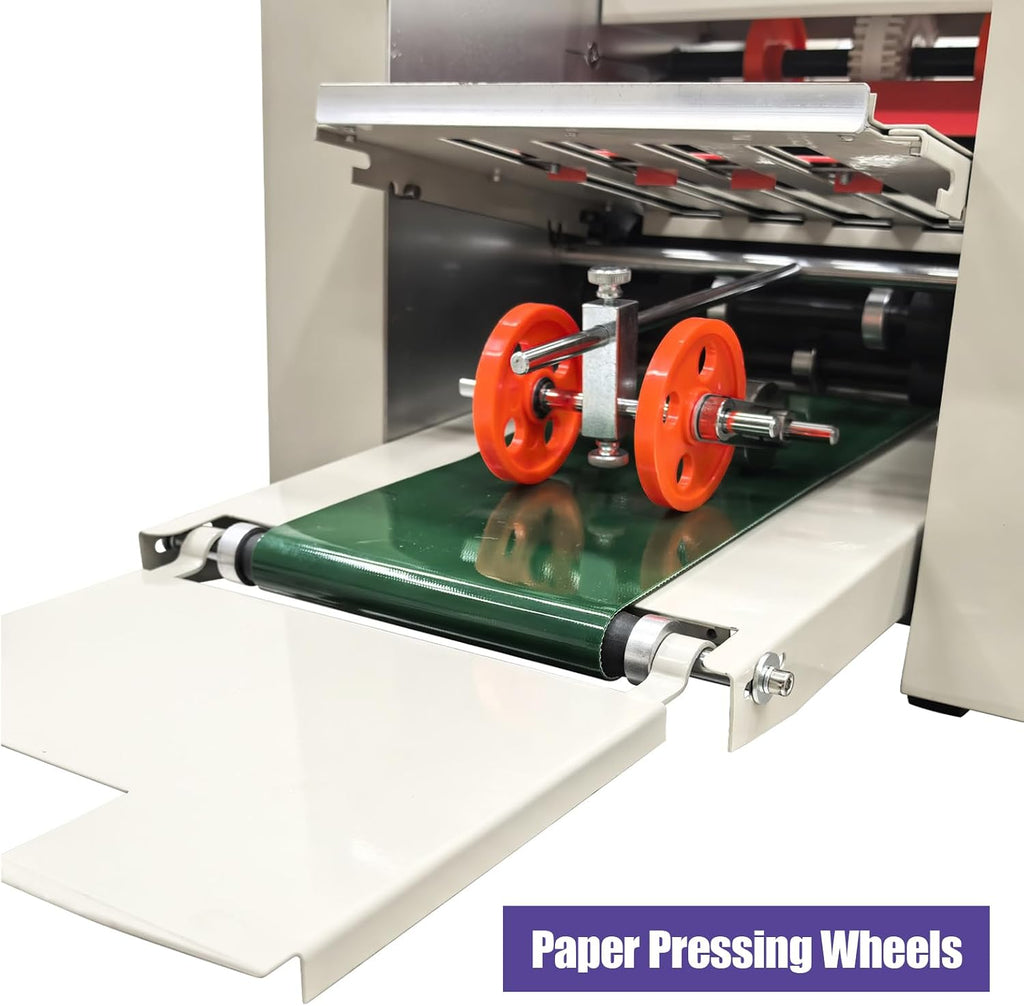 TECHTONGDA Automatic Paper Folding Machine 110V Office Desktop Paper Folder with Counter & 262ft/min Adjustable Speed, 2 * 2.7in to 8.3 * 16.5in Fold Sizes for Offices Schools