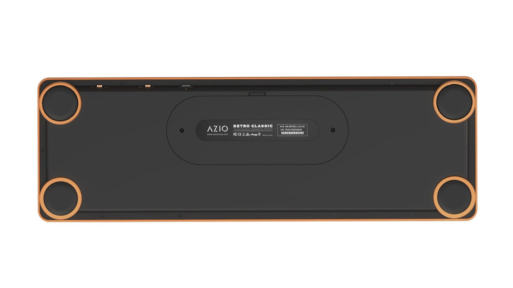Azio Retro Classic Bluetooth Elwood - Bluetooth Luxury Vintage Backlit Mechanical Keyboard (Blue Switch, Walnut Wood, Gunmetal Matte Frame)(MK-RETRO-W-BT-01-US)