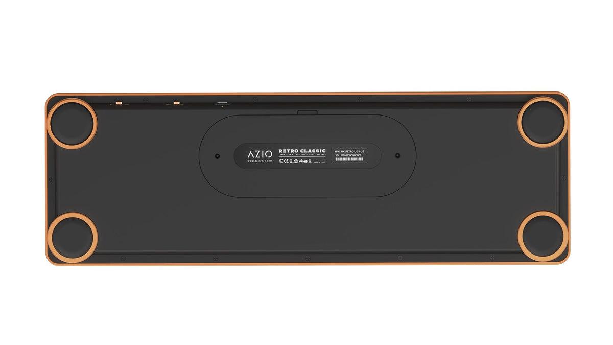 Azio Retro Classic Bluetooth Elwood - Bluetooth Luxury Vintage Backlit Mechanical Keyboard (Blue Switch, Walnut Wood, Gunmetal Matte Frame)(MK-RETRO-W-BT-01-US)