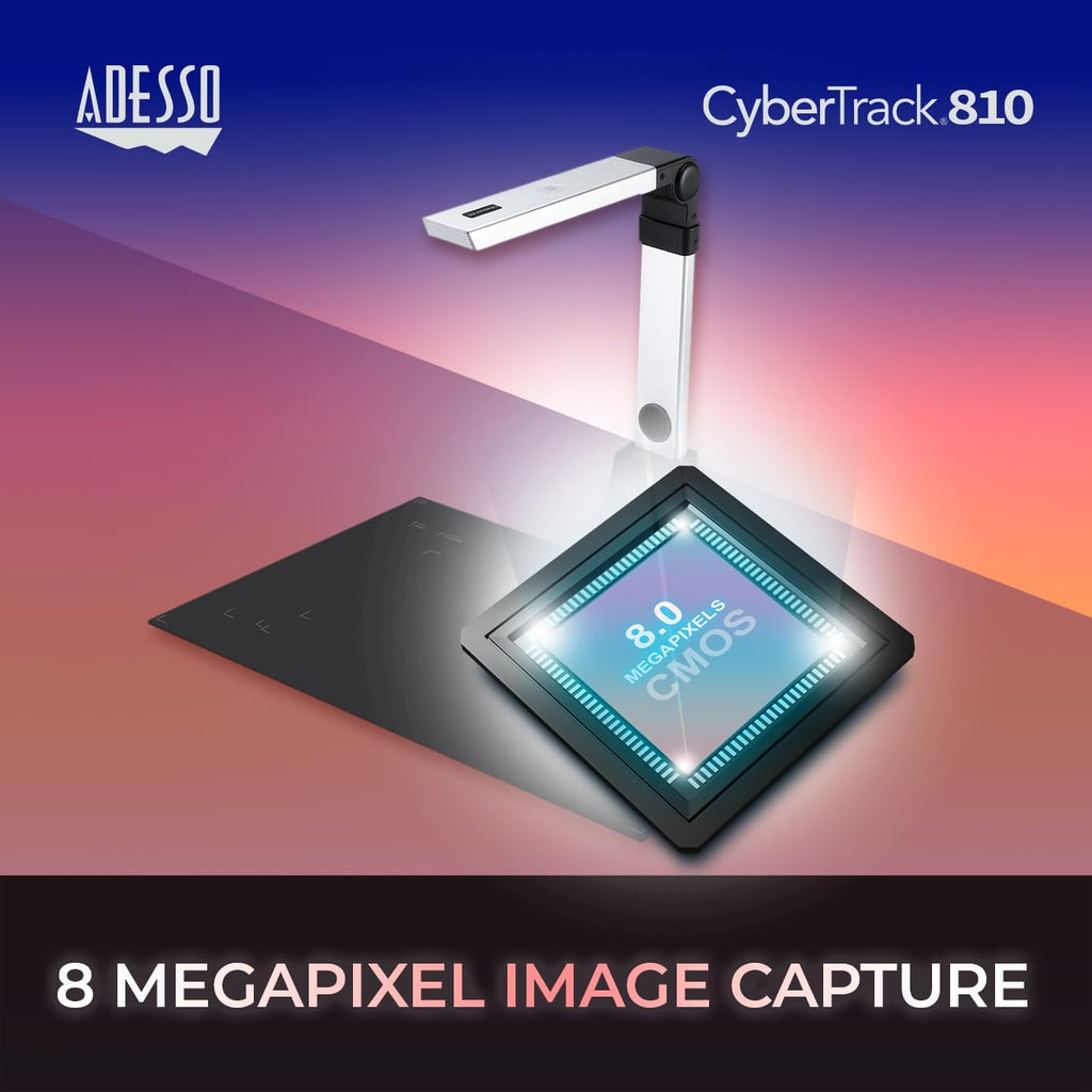 Adesso Cybertrack 810 8.0-MP Fixed-Focus Document Camera for Windows