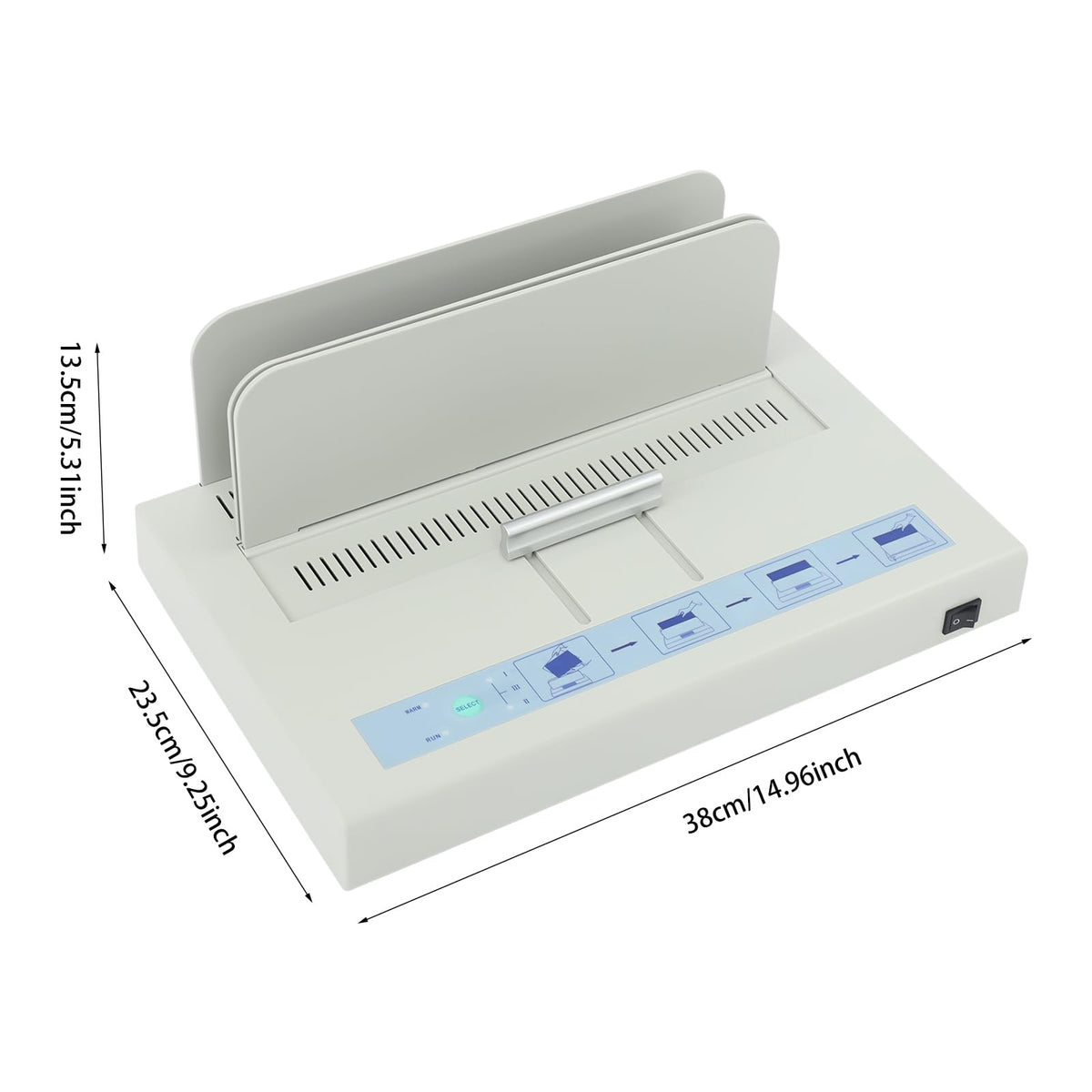 A3 Folding Binding Machine, 2-in-1 Paper Folder Machine 60W Letter Folding Machine Book Printing Machine Booklet Maker About 200-300 Books/H Max. Binding 20 Sheets with Visible Panel