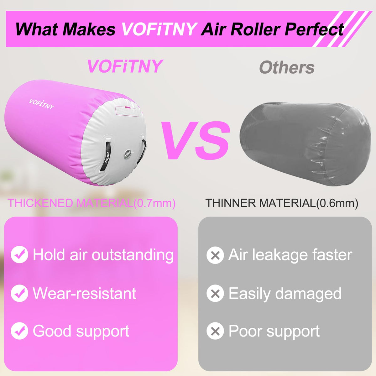 VOFiTNY Gymnastics Air Barrel Tumbling Equipment Back Handspring Trainer