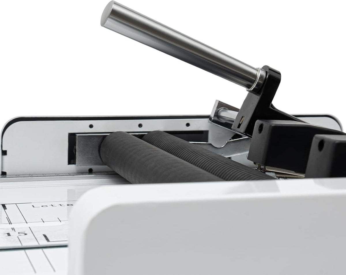 A3 Booklet Folding Binding Machine, 110V 60W Pamphlet Folding Binding Aircraft Leaflet Folder Multifunctional Maker Stapling Machines Office Modern Beige Book Production Machine for Office Documents