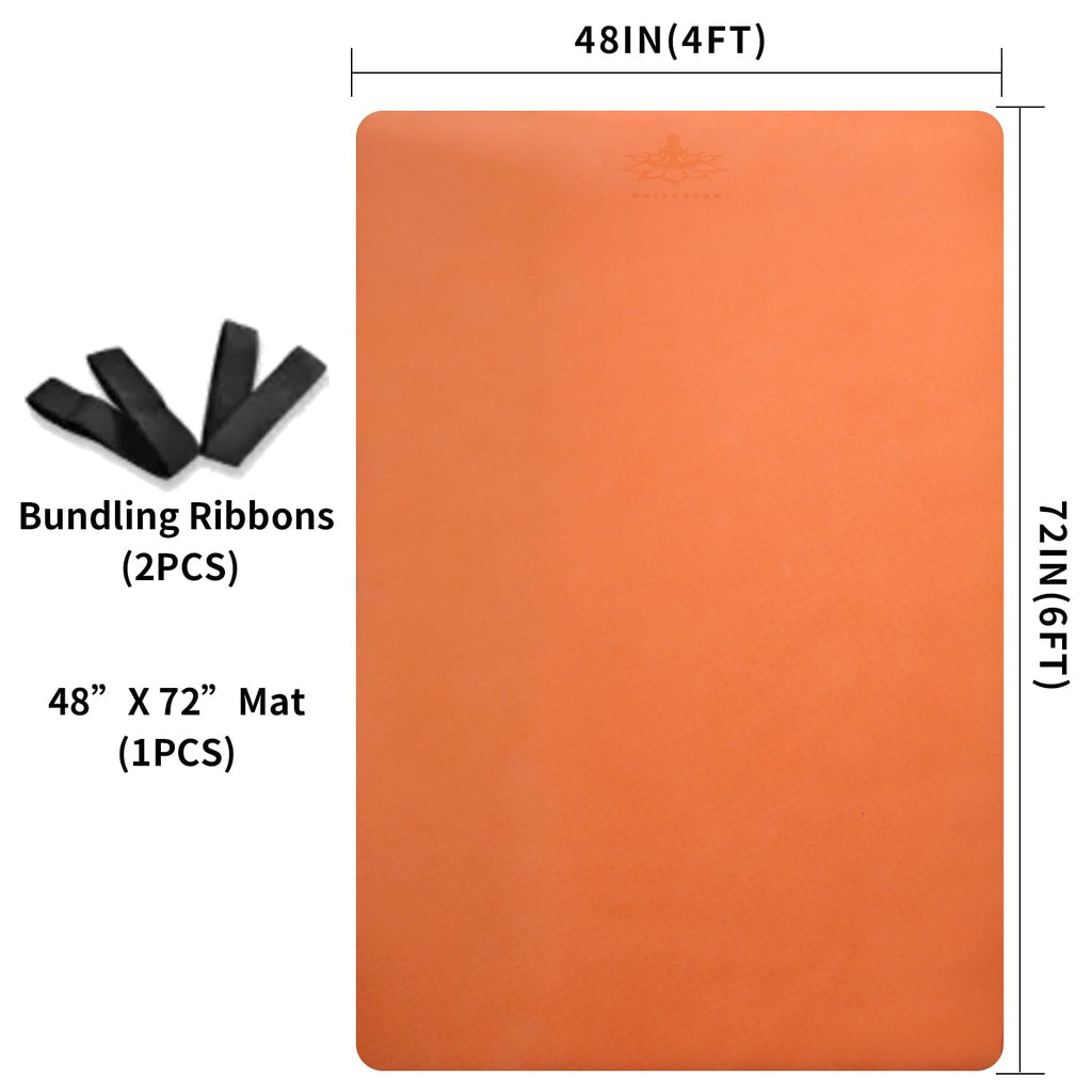 Hatha Yoga Large TPE Yoga Mat 6'x4'x1/2" Extra Thick Non-Slip Exercise Mat - for Yoga Pilates & Home Gym Workouts